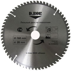 Пильный диск по алюминию и пластику	D.BOR	160х20/16 мм D.BOR 9k-411604205D