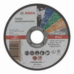 Абразивный отрезной диск универсальный прямой по всем материалам	BOSCH	115х1,0х22 мм (2.608.602.384) Bosch -18