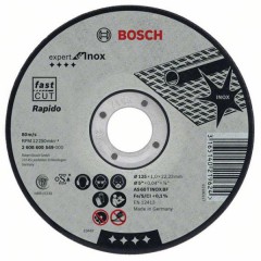 Абразивный отрезной диск по металлу прямой по нержавеющей стали	BOSCH	125х1,0х22 мм (2.608.600.549) Bosch -18