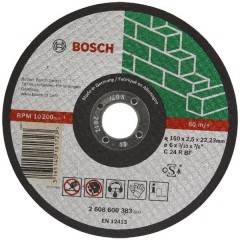 Абразивный отрезной диск по камню прямой	BOSCH	150х2,5х22 мм (2.608.600.383) Bosch -18