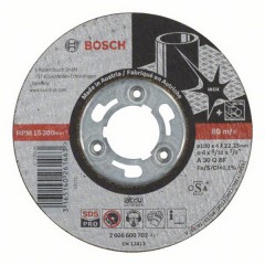 Абразивный обдирочный диск по металлу 	BOSCH	100х4,0х22 мм (2.608.600.702) Bosch -18