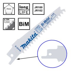 Полотно для сабельной пилы JR100D и JR102D	Makita	100 мм (B-20448) Makita B-18