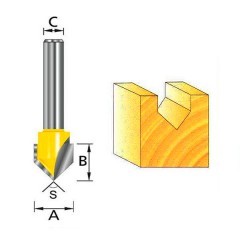 Фреза V-образная пазовая 	Makita	12,7х12,7 мм (D-10702) Makita D-18