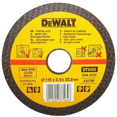 Абразивный отрезной диск по металлу прямой	DeWALT	115х2,5х22 мм (DT 3400) Dewalt -18