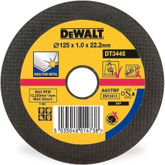 Абразивный отрезной диск по нержавеющей стали прямой	DeWALT	125х1,0х22 мм (DT 3445) Dewalt -18