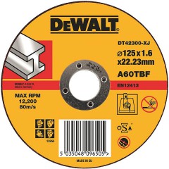 Абразивный отрезной диск по металлу прямой	DeWALT	125х1,6х22 мм (DT 42300) Dewalt -18