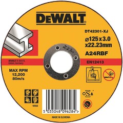 Абразивный отрезной диск по металлу прямой	DeWALT	125х3,0х22 мм (DT 42301) Dewalt -18