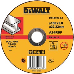 Абразивный отрезной диск по металлу прямой	DeWALT	150х3,0х22 мм (DT 42400) Dewalt -18