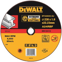 Абразивный отрезной диск по металлу прямой	DeWALT	230х1,9х22 мм (DT 43600) Dewalt -18