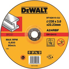 Абразивный отрезной диск по металлу вогнутый	DeWALT	230х3,0х22 мм (DT 42610) Dewalt -18